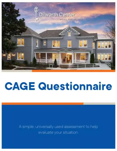 CAGE Questionnaire promotional image for the Dilworth Center in Charlotte, offering assessment for alcohol treatment.